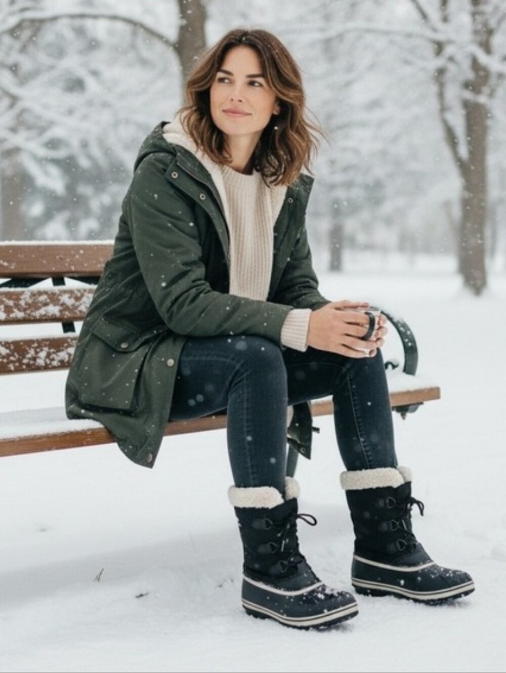 SOREL Women's Black Waterproof Winter Boots with Sherpa Lining. Size 8.5